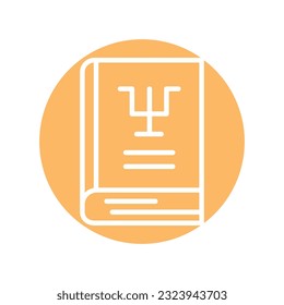 Psychology book color line icon. Vector illustration