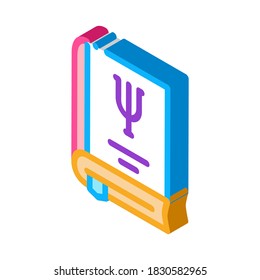 Psychologie Buch Symbol Vektor. isometrisches Psychologie-Buchschild. farbige einzelne Symbolillustration