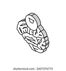 psychology brain isometric icon vector. psychology brain sign. isolated symbol illustration