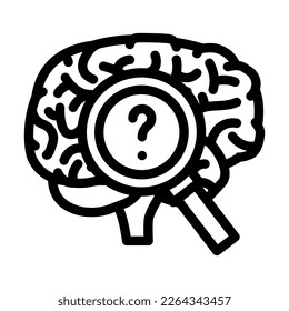 psychology brain line icon vector. psychology brain sign. isolated contour symbol black illustration