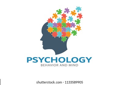 Psychology Brain puzzle imagination Logo Vector Illustration