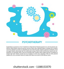 Psychology concept banner template in flat style.