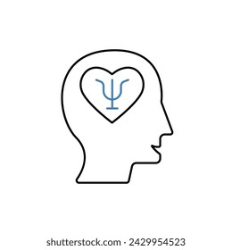 psychology concept line icon. Simple element illustration.psychology concept outline symbol design.
