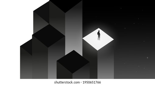 Psychology concept vector illustration. Mental health, depression, seasonal affected, sleep disorder. Psychiatry, philosophy concept.