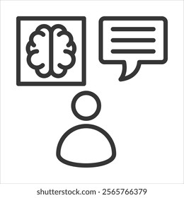 Psychology Consultant Icon Vector Illustration Outline Style