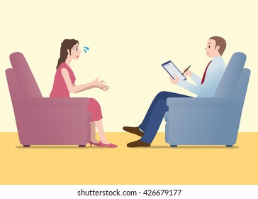 psychology counselor, mental counseling, image illustration