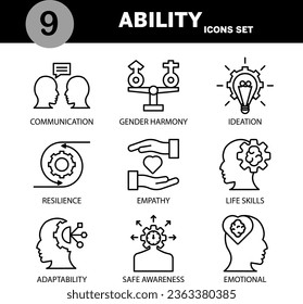 Psychology Definition of ABILITY: noun. Level of aptitude one is either born with or is trained to perform.
