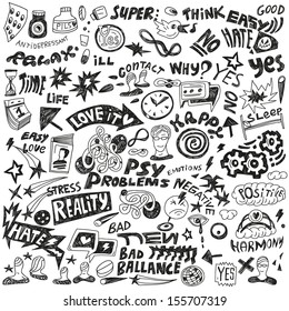 psychology - doodles set