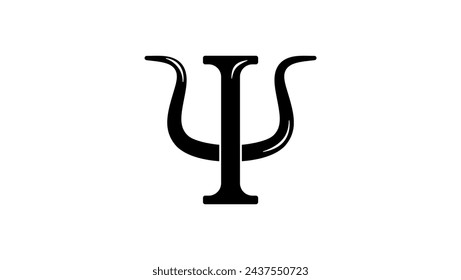 Psychology emblem, black isolated silhouette
