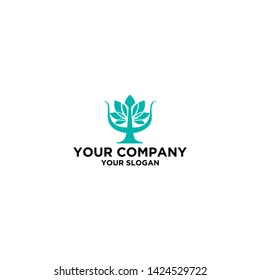 Psychology Flower Logo Design Vector