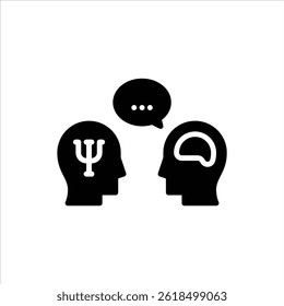 psychology glyph icon. talk solid illustration