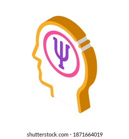 psychology in human brain icon vector. isometric psychology in human brain sign. color isolated symbol illustration