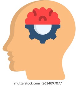 Psychology Icon Flat Vector Illustration