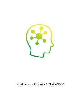 Psychology icon with human head, vector