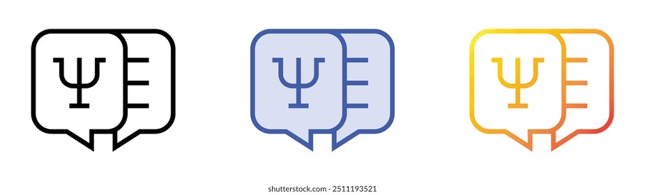 psychology icon. Linear, Blue Fill and Gradient Style Design Isolated On White Background