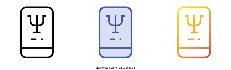 psychology icon. Linear, Blue Fill and Gradient Style Design Isolated On White Background