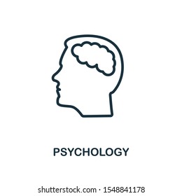 Psychology icon outline style. Thin line creative Psychology icon for logo, graphic design and more.