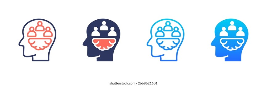 Paquete de iconos de psicología en múltiples estilos