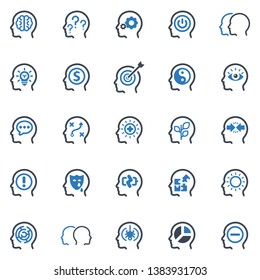  Psychology Icon Set (Blue Series)