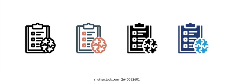 Psychology icon set multiple style collection. Vector illustration.