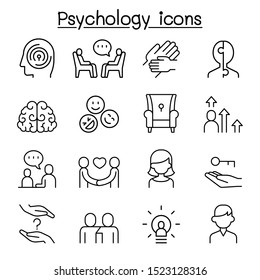 Psychology Icon Set In Thin Line Style