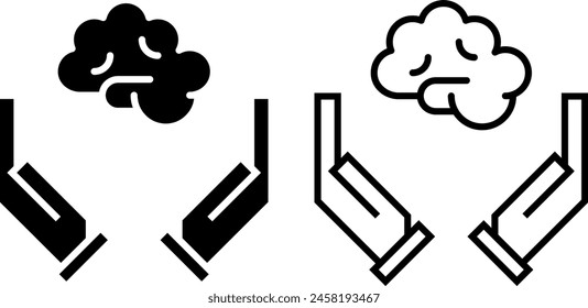 psychology icon, sign, or symbol in glyph and line style isolated on transparent background. Vector illustration