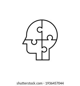 Psychology Icon Vector Illustration. Psychology Line Icon Style. Isolated On White Background