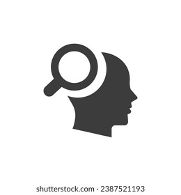 Psychology Icon Vector Isolated Black and White Design Graphic