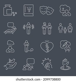Psychology icons set . Psychology pack symbol vector elements for infographic web