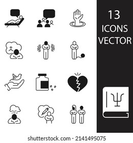 Psychology icons set . Psychology pack symbol vector elements for infographic web
