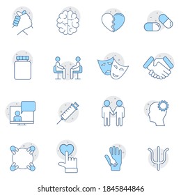 Psychology icons set in thin line style. Vector graphic illustration. Web design, mobile app.