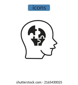 Symbole für Psychologie, Vektorelemente für Infografiken