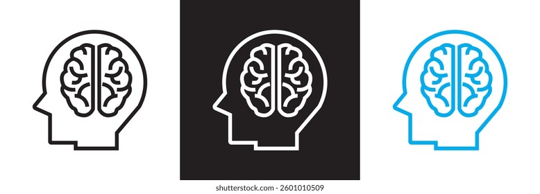 Psychology icons. Vector of emotions and mental health. Vector illustration. isolated on white and black background. EPS 10