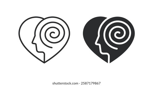 Psychology icons. Vector illustration. Symbol of emotions and mental health.