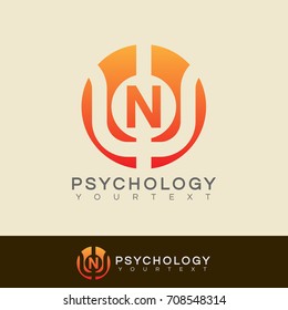 psychology initial Letter N Logo design