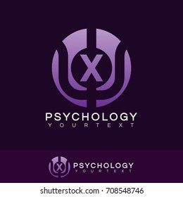 psychology initial Letter X Logo design