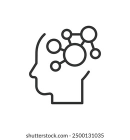 Psychology, in line design. Psychology, Mental health, Brain, Mind, Therapy, Counseling, Behavior on white background vector. Psychology editable stroke icon.