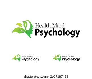 El concepto de diseño creativo del logotipo de la psicología deja la innovación de la mente de la salud