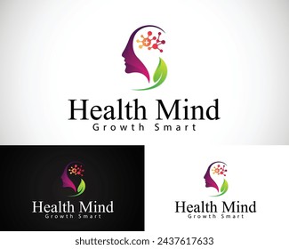 Psychology logo creative health brain design nature life concept head people