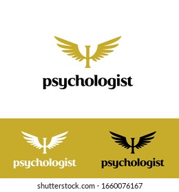 psychology logo design angel wings logotype