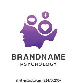Psychology logo design template, mental health