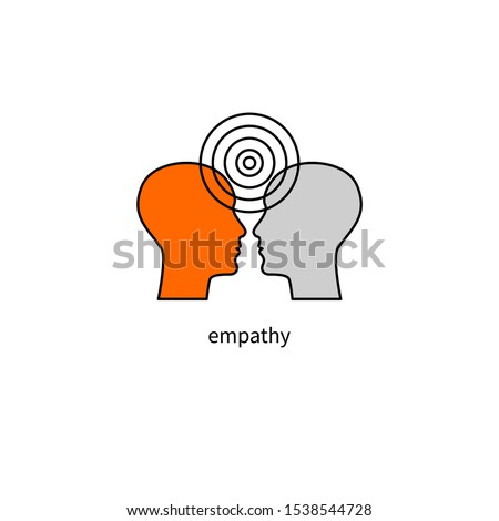 psychology logo, empathy icon, psychotherapy sign, two man face and  wavelength, psychologist symbol