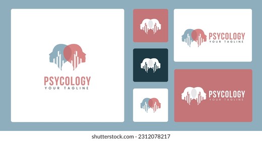 Psychology Logo Set, Suitable for Companies Engaged in Psychology, Motivators, and other Companies. Free Vector