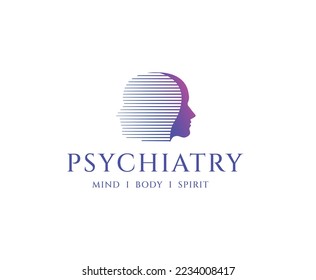 Psychology Medical Clinic Service Logo Design Template