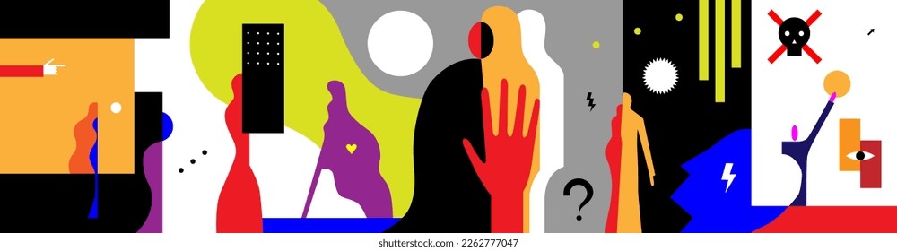 psychology of men and women, gender reassignment, 
personality disorder vector illustration ,
abstract background
