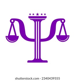 Psychology Mental Health Scale Justice Law Officer logo design
