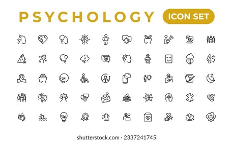 Psychology and mental line icons collection.Set of thin line web icon set, simple outline icons collection, Pixel Perfect icons, Simple vector illustration.
