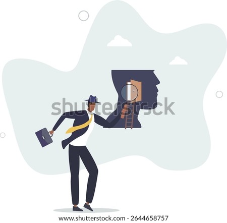 Psychology and mindset, deep mind thinking or mental health diagnose, intelligence brain or depression, emotion or cognitive concept. character life .