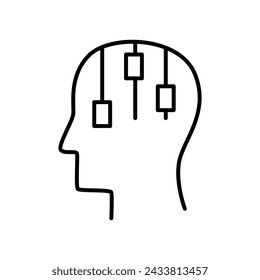 diseño delgado del vector del icono del contorno de la psicología bueno para el sitio web o la aplicación móvil