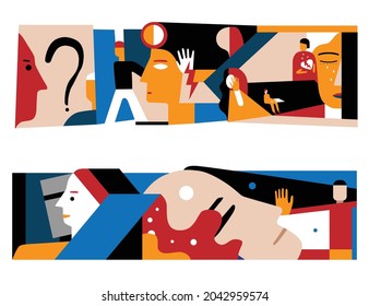 psychology people abstract vector illustration